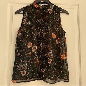 Reitmans Floral Sleveless Blouse with Ruffles